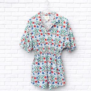 Emily McCarthy Shirt Dress Large Floral Feminine Romantic